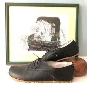 Aintap Handcrafted Black Leather Oxfords